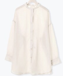 Melan Cleuge | シアーバンドカラーバックオープンシャツ/¥4,290(シャツ/ブラウス)