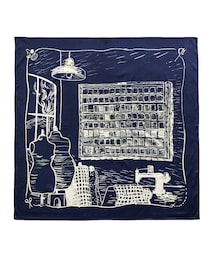 PORTER CLASSIC | SILK SCARF PARIS ATELIER - NAVY(バンダナ/スカーフ)