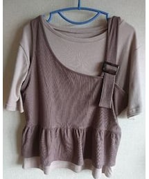 Avail | ワンショルダービスチェ付きTシャツ(キャミソール)