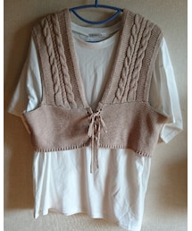 しまむら | ２WAYニットビスチェ付きTシャツ(トップス)