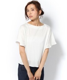 La TOTALITE | 袖フリル白カットソー(Tシャツ/カットソー)