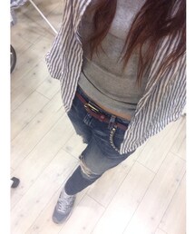 B'2nd | ボルドー細ベルト(ベルト)