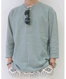 grn | リネンレーヨンストレッチ8分袖プルオーバー(Tシャツ/カットソー)