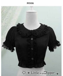 小熊星座 | 雪纺短款娃娃领lolita两穿可内搭开衫短袖(シャツ/ブラウス)