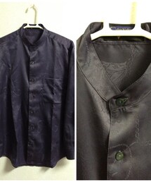 不明 | usedスタンドカラー柄シャツ(シャツ/ブラウス)