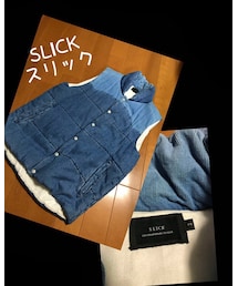SLICK | SLICK スリック インディゴダウンベスト デニムダウンベスト(ダウンベスト)