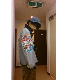 is-ness | 裏返すとこんな刺繍が。(カバーオール)