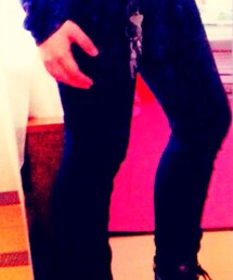 LOWRYS FARM | ブラックスキニー(デニムパンツ)