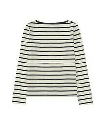 UNIQLO | WOMEN ボーダーボートネックT（長袖）A(Tシャツ/カットソー)