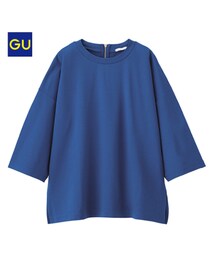 GU | ワイドスリーブプルオーバー青(Tシャツ/カットソー)