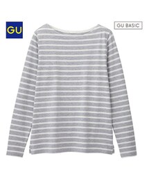 GU | グレーボーダーTシャツ(Tシャツ/カットソー)