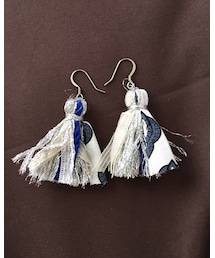 SAYAKAさんmade | ブルーフリンジピアス(ピアス（両耳用）)