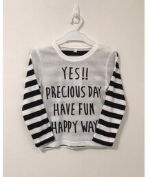 西松屋 | ロゴウデシマシマロンT☁︎110cm(Tシャツ/カットソー)