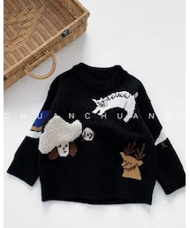 DYH海外子供用品 | 変な柄セーター☁︎140cm(ニット/セーター)