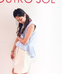 OUTRO SOL | ペプラムノースリーブブラウス(シャツ/ブラウス)