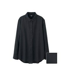 UNIQLO | WOMEN レーヨンエアリーブラウス（長袖）(シャツ/ブラウス)