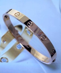 Cartier | Cartier Ｋ１８ＰＧ ハーフダイヤ ダイヤ４Ｐ ラブブレス ＃１７(その他)