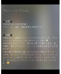 ワントーンコーデフェス | その他