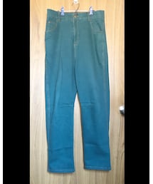 カラーサルエルパンツ | ブルーグリーンの色がお気に入り。(デニムパンツ)