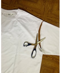 UNIQLO | エアリズムコットンオーバーサイズTシャツ（5分袖）(Tシャツ/カットソー)