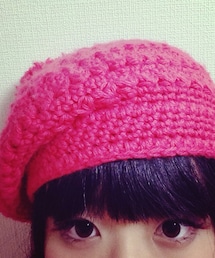 古着のニットベレー帽(ハンチング/ベレー帽)