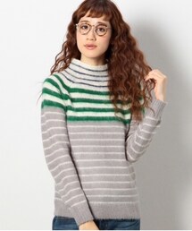 coen | モヘヤミックスパネルボーダーニット(ニット/セーター)