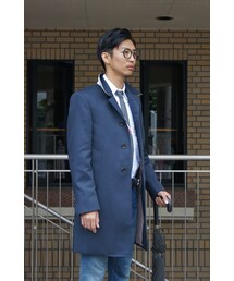 THOM BROWNE | CLASSIC SB CV BALLCOLLAR OVERCOAT NAVY MACKINTOSH(ステンカラーコート)