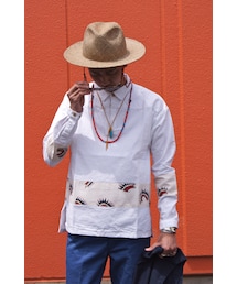 VISVIM | KERCHIEF BORDER TUNIC CHAMBRAY(シャツ/ブラウス)