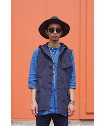 nonnative | TROOPER HOODED VEST COTTON RIPSTOP OVERDYED(ベスト)
