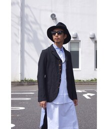 POLYESTER GABARDINE PLAIN JACKET (PEAKED LAPEL)(テーラードジャケット)