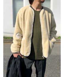 nonnative | TROOPER 2WAY JACKET ACRYLIC PILE WITH POLY RIPSTOP DICROS® mauri(ノーカラージャケット)