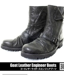 CavariA ゴートレザーライダースエンジニアブーツ(ブーツ)