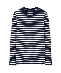 UNIQLO | 藍底條文T(Tシャツ/カットソー)