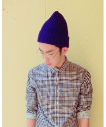 青のニット帽 | ニットキャップ/ビーニー