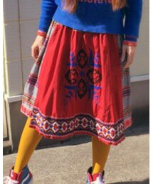 AHCAHCUM.muchacha | 刺繍切替スカート(スカート)