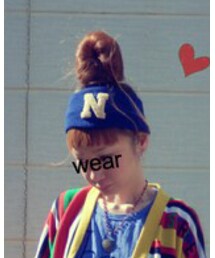 DENIM DUNGAREE | ニットヘアバンド(ブルー）(ヘアバンド)