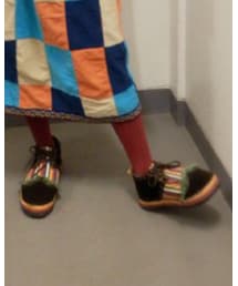 BOOFOOWOO | ストライプスウェードミドルシューズ(モカシン/デッキシューズ)