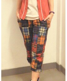 DENIM DUNGAREE | パッチワーククロップドパンツ(その他パンツ)