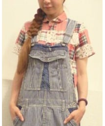 CUBE SUGAR | マドラスパッチワーク半袖シャツ(シャツ/ブラウス)