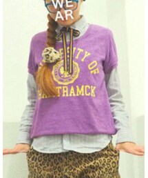 CUBE SUGAR | ストライプリボンシャツ(シャツ/ブラウス)