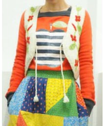 AHCAHCUM.muchacha | リンゴ柄スクエアネックスウェット(スウェット)