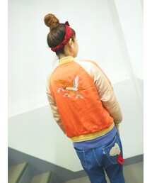 GO TO HOLLYWOOD | スカジャン後ろ(OR)(ナイロンジャケット)