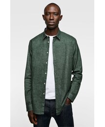 ZARA | テクスチャー入り生地オックスフォードシャツ(シャツ/ブラウス)