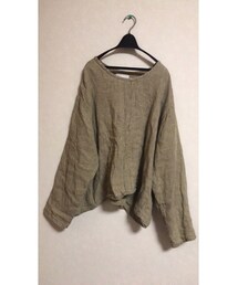 FLAX | よくみると細かいギンガムチェックです。うっすら緑と黄色が配色されていて味気がプラスされています。(Tシャツ/カットソー)