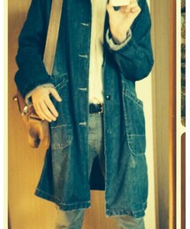 ロングデニムジャケット(デニムジャケット)