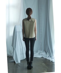 SECONDHOTEL | Golden faux leather vest(ベスト)