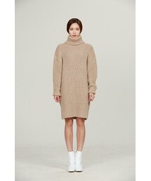 SECONDHOTEL | Sellen folder neck kint one-piece(ワンピース)