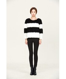 SECONDHOTEL | Big stripe bubble T-shirt(Tシャツ/カットソー)