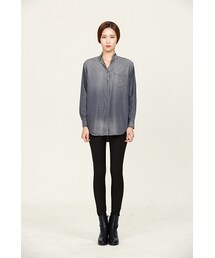 SECONDHOTEL | Stud neck denim shirts(シャツ/ブラウス)