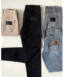 primaras | ストレッチストレートケミカルデザインデニムpt／WashGray(デニムパンツ)
